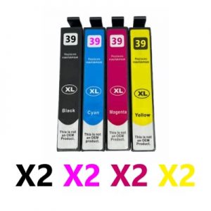 8 Pack Compatible Epson 39XL High Yield Ink Cartridge (2BK,2C,2M,2Y)