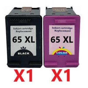 2 Pack Compatible HP 65XL Black & Colour High Yield Ink Cartridge (1BK,1C)