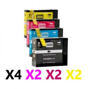 10 Pack Compatible Canon PGI-2600XL High Yield Ink Cartridge (4BK,2C,2M,2Y)