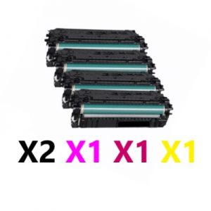 5 Pack Compatible HP CF360X-363X (508X) High Yield Toner Cartridge (2BK,1C,1M,1Y)