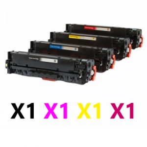 4 Pack Compatible HP CB540A-CB543A (125A) Toner Cartridge (1BK,1C,1M,1Y)