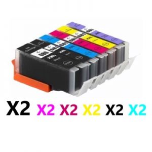 12 Pack Compatible Canon PGI-680XXL CLI-681XXL Extra High Yield Ink Cartridges (2BK,2C,2M,2Y,2PBK,2PB)