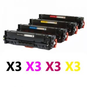 12 Pack Compatible Canon CART-316 Toner Cartridge (3BK,3C,3M,3Y)