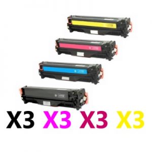 12 Pack Compatible Canon CART-318 Toner Cartridge (3BK,3C,3M,3Y)