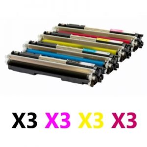 12 Pack Compatible Canon CART-329 Toner Cartridge (3BK,3C,3M,3Y)