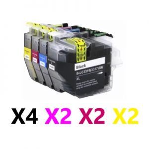 10 Pack Compatible Brother LC-3319XL High Yield Ink Cartridge (4BK,2C,2M,2Y)