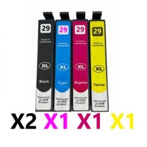 5 Pack Compatible Epson 29XL High Yield Ink Cartridge (2BK,1C,1M,1Y)