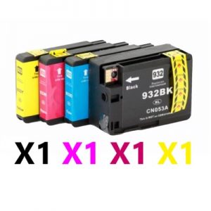 4 Pack Compatible HP 932XL 933XL High Yield Ink Cartridge (1BK,1C,1M,1Y)