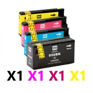 4 Pack Compatible HP 950XL 951XL High Yield Ink Cartridge (1BK,1C,1M,1Y)