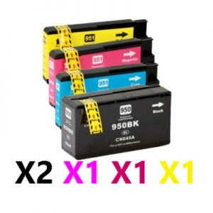 5 Pack Compatible HP 950XL 951XL High Yield Ink Cartridge (2BK,1C,1M,1Y)