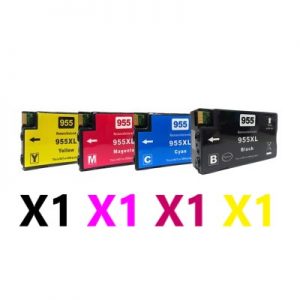 4 Pack Compatible HP 955XL High Yield Ink Cartridge (1BK,1C,1M,1Y)