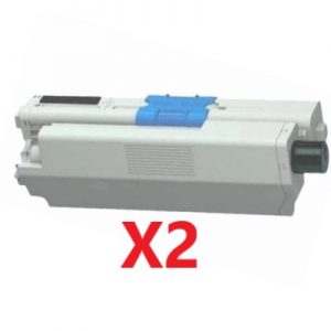 2 x Compatible OKI C301/C321/MC342 Black Toner Cartridge – 2,200 Pages.