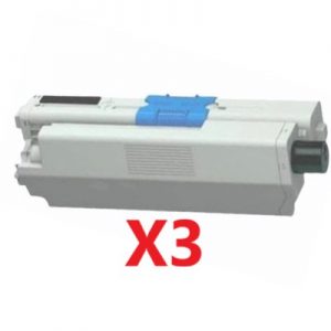 3 x Compatible OKI C301/C321/MC342 Black Toner Cartridge – 2,200 Pages.