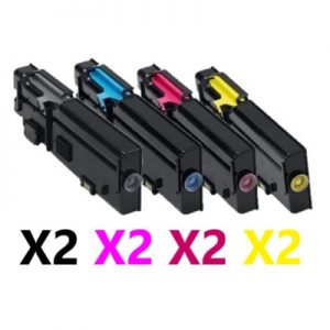 8 Pack Compatible Dell C2660dn/C2665dnf Toner Cartridge (2BK,2C,2M,2Y)