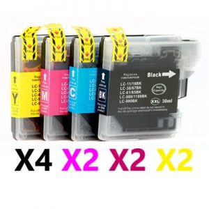 10 Pack Compatible Brother LC-67 Ink Cartridge (4BK,2C,2M,2Y)