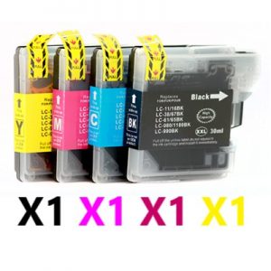 4 Pack Compatible Brother LC-67 Ink Cartridge (1BK,1C,1M,1Y)