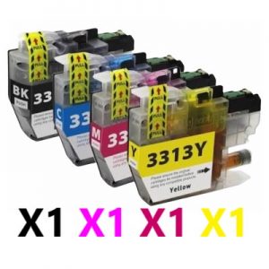 4 Pack Compatible Brother LC-3313 High Yield Ink Cartridge (1BK,1C,1M,1Y)