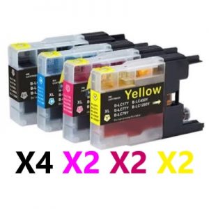 10 Pack Compatible Brother LC-40/73/77XL Ink Cartridge (4BK,2C,2M,2Y)