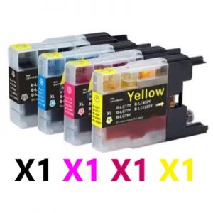 4 Pack Compatible Brother LC-40/73/77XL Ink Cartridge (1BK,1C,1M,1Y)