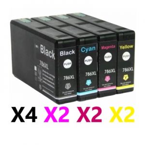 10 Pack Compatible Epson 786XL High Yield Ink Cartridge (4BK,2C,2M,2Y)