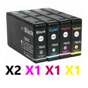 5 Pack Compatible Epson 786XL High Yield Ink Cartridge (2BK,1C,1M,1Y)