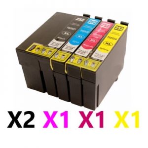 5 Pack Compatible Epson 252XL High Yield Ink Cartridge (2BK,1C,1M,1Y)