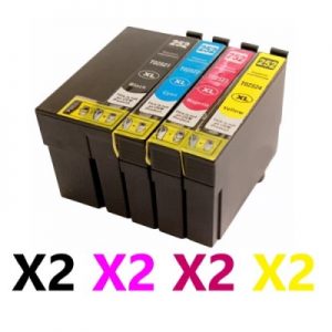 8 Pack Compatible Epson 252XL High Yield Ink Cartridge (2BK,2C,2M,2Y)