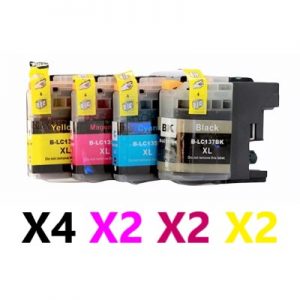 10 Pack Compatible Brother LC-137XL & LC-135XL High Yield Ink Cartridge (4BK,2C,2M,2Y)