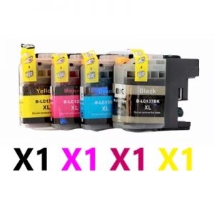 4 Pack Compatible Brother LC-137XL & LC-135XL High Yield Ink Cartridge (1BK,1C,1M,1Y)