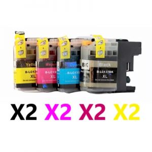 8 Pack Compatible Brother LC-137XL & LC-135XL High Yield Ink Cartridge (2BK,2C,2M,2Y)