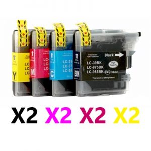 8 Pack Compatible Brother LC-39 Ink Cartridge (2BK,2C,2M,2Y)