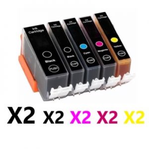 10 Pack Compatible Canon PGI-520 CLI-521 Ink Cartridge (2BK,2PBK,2C,2M,2Y)