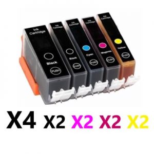 12 Pack Compatible Canon PGI-520 CLI-521 Ink Cartridge (4BK,2PBK,2C,2M,2Y)