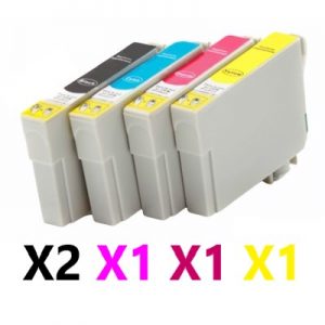 5 Pack Compatible Epson 133 Ink Cartridge (2BK,1C,1M,1Y)