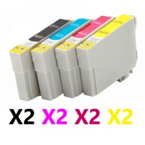 8 Pack Compatible Epson 133 Ink Cartridge (2BK,2C,2M,2Y)