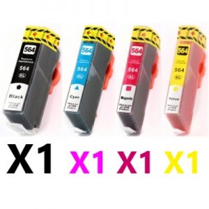 4 Pack Compatible HP 564XL High Yield Ink Cartridge (1BK,1C,1M,1Y)