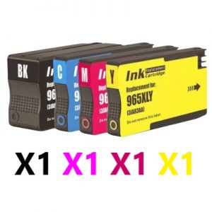 4 Pack Compatible HP 965XL High Yield Ink Cartridge (1BK,1C,1M,1Y)