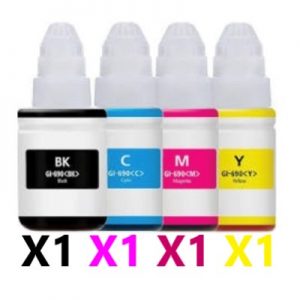 4 Pack Compatible Canon GI690 Ink Bottles (1BK,1C,1M,1Y)