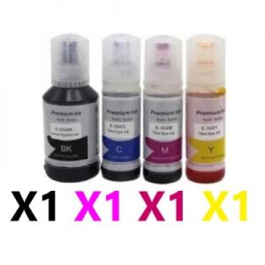 4 Pack Compatible Epson T502 EcoTank Ink Bottles (1BK,1C,1M,1Y)