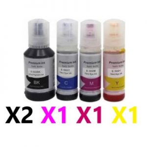 5 Pack Compatible Epson T502 EcoTank Ink Bottles (2BK,1C,1M,1Y)