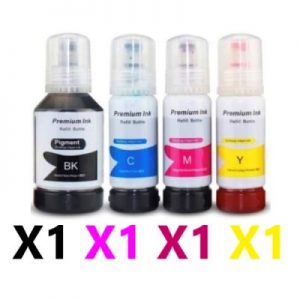 4 Pack Compatible Epson T542 EcoTank Ink Bottles (1BK,1C,1M,1Y)