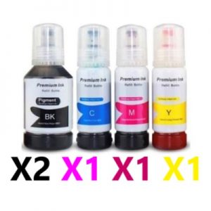 5 Pack Compatible Epson T542 EcoTank Ink Bottles (2BK,1C,1M,1Y)