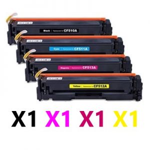 4 Pack Compatible HP CF510A-513A (204A) Toner Cartridges (1BK,1C,1M,1Y)