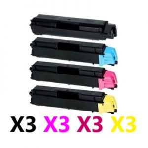 12 Pack Compatible Kyocera TK-5144 Toner Cartridge (3BK,3C,3M,3Y)