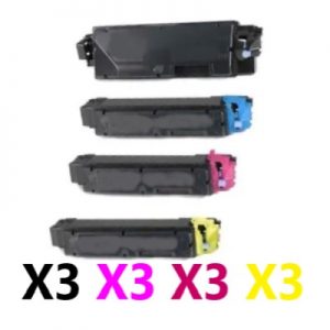 12 Pack Compatible Kyocera TK-5164 Toner Cartridge (3BK,3C,3M,3Y)